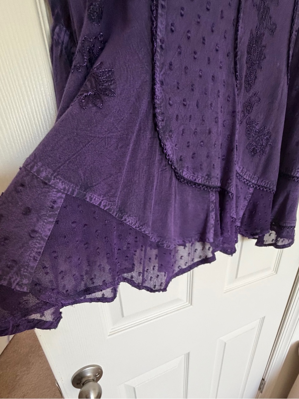 The Pyramid Collection Purple Ruffled Boho Tunic - Picture 4 of 4